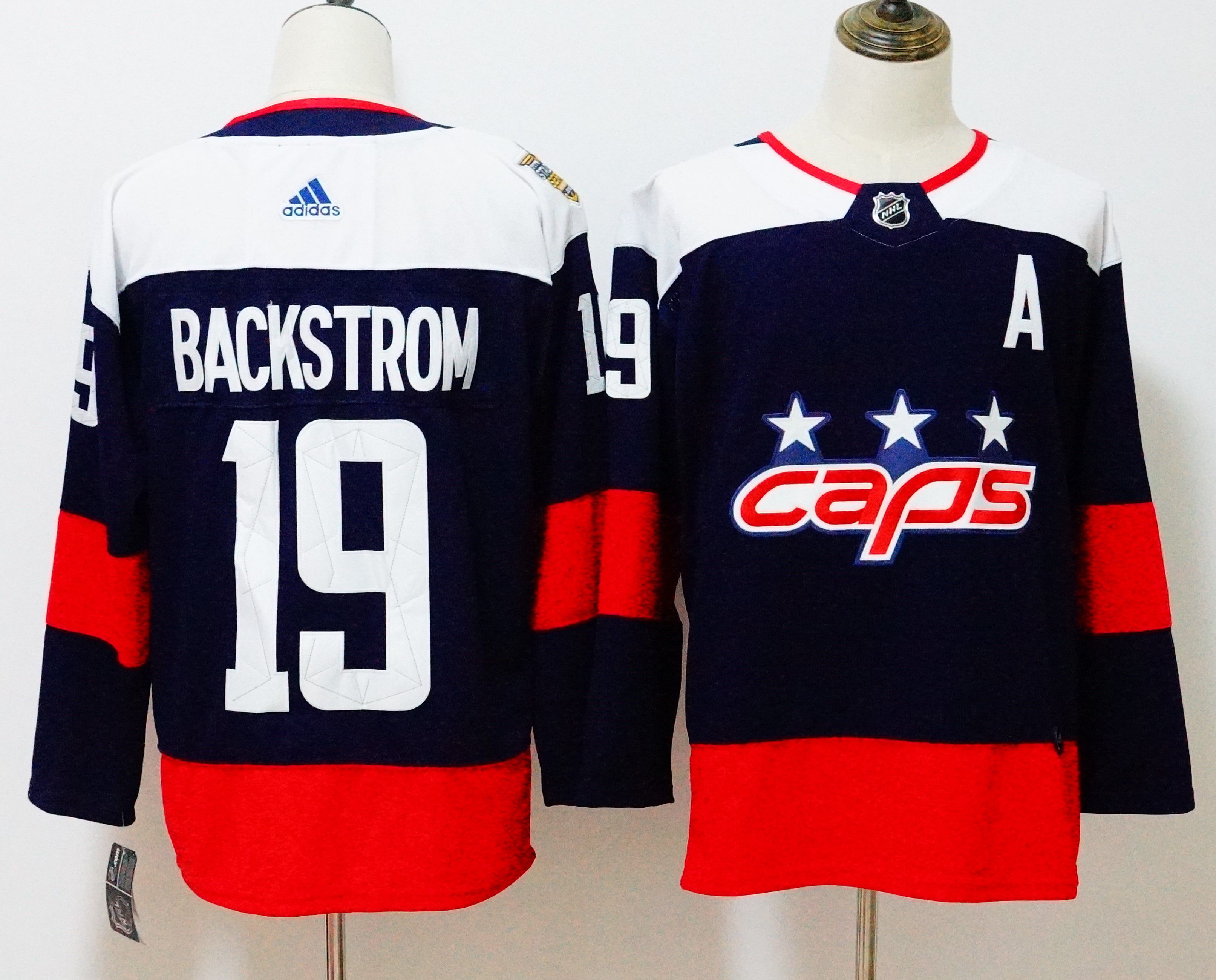Men Washington Capitals #19 Backstrom Blue Hockey Stitched Adidas NHL Jerseys->pittsburgh penguins->NHL Jersey